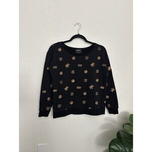 Vintage 90s Stussy All Over Print Logo AOP Pullover Sweatshirt Women's XS